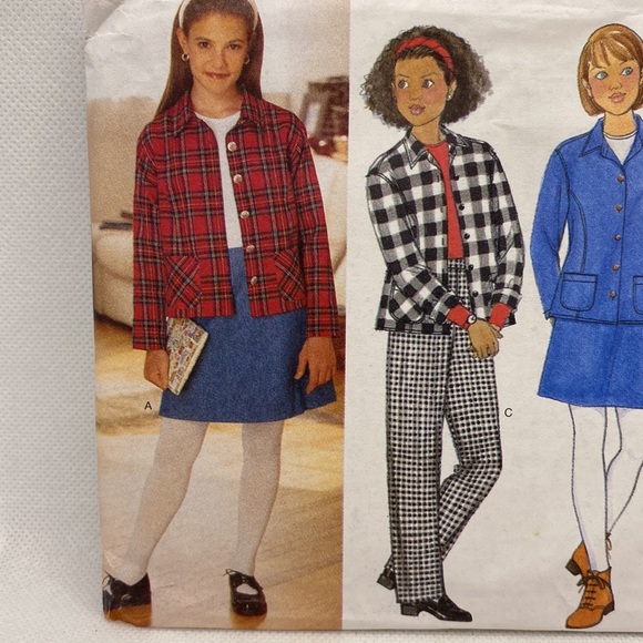 Butterick 4596 Girls Top Skirt Shorts & Pants Size 12-14 Uncut Sewing Pattern - Picture 2 of 13